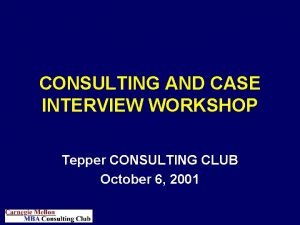 Tepper consulting club Tepper consulting club