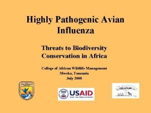 Highly Pathogenic Avian Influenza Threats to Biodiversity Conservation