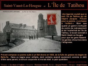 SaintVaastLaHougue et Lle de Tatihou Une lgende voulait