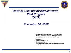 Defense Community Infrastructure Pilot Program DCIP December 08