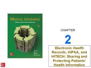 CHAPTER 2 Electronic Health Records HIPAA and HITECH