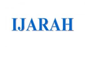 Rules of ijarah