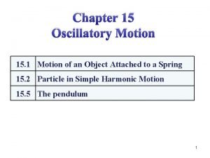 Chapter 15 Oscillatory Motion 15 1 Motion of