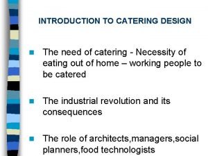 Introduction to catering