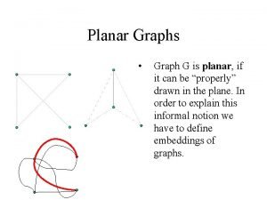 Planar Graphs Graph G is planar if it