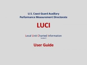 U S Coast Guard Auxiliary Performance Measurement Directorate