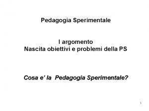 Pedagogia sperimentale