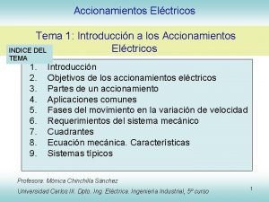 Accionamientos Elctricos Tema 1 Introduccin a los Accionamientos