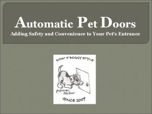 Automatic Pet Doors Adding Safety and Convenience to