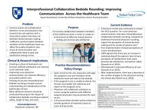 Interprofessional Collaborative Bedside Rounding Improving Communication Across the