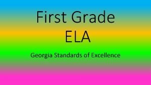 First grade georgia standards