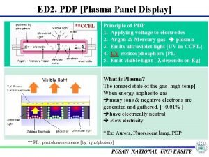 ED 2 PDP Plasma Panel Display CCFL Principle