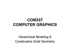 Hierarchical modeling in computer graphics