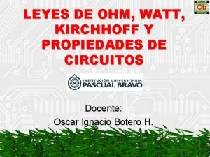 Ley ohm y watt