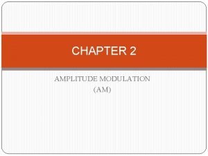 Principle of amplitude modulation