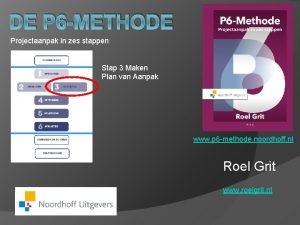 DE P 6 METHODE Projectaanpak in zes stappen