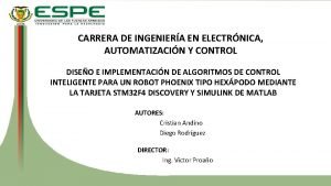 CARRERA DE INGENIERA EN ELECTRNICA AUTOMATIZACIN Y CONTROL