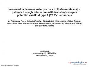 Iron overload causes osteoporosis in thalassemia major patients