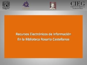 Recursos Electrnicos de Informacin En la Biblioteca Rosario