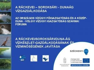 A RCKEVEI SOROKSRI DUNAG VZGAZDLKODSA AZ ORSZGOS VZGYI