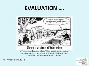 EVALUATION Formation Dane 2018 Objectifs de la formation