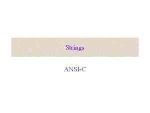 Strings ANSIC Character Data in Programs Names messages