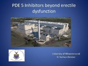 PDE 5 Inhibitors beyond erectile dysfunction University of