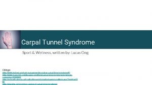 Carpal Tunnel Syndrome Sport Wellness written by Lucas