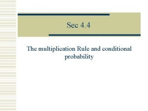 Multiplication rule of probability