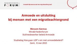 Armoede bij mensen met een migratieachtergrond xxxx2014 Armoede