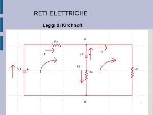 RETI ELETTRICHE Leggi di Kirchhoff Definizioni I nodi