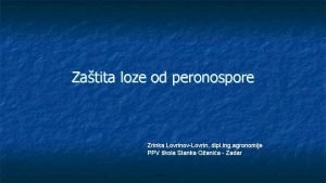 Zatita loze od peronospore Zrinka LovrinovLovrin dipl ing