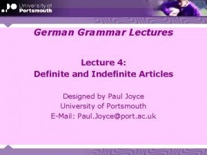 German definite and indefinite articles