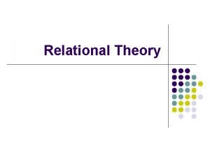 Relational theory