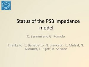 Status of the PSB impedance model C Zannini