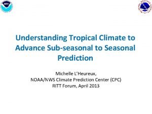 Understanding Tropical Climate to Advance Subseasonal to Seasonal