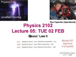 Physics 2102 Jonathan Dowling Flux Capacitor Operational Physics