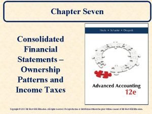 Chapter Seven Consolidated Financial Statements Ownership Patterns and