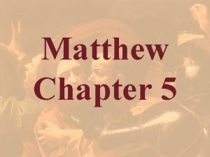 Matthew chaper 5