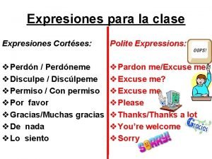 Expresiones para la clase Expresiones Cortses Polite Expressions