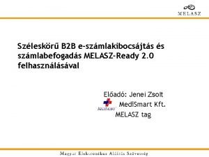 Szleskr B 2 B eszmlakibocsjts s szmlabefogads MELASZReady