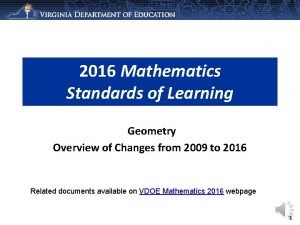 2016 mathematics standards of learning