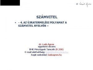 SZMVITEL 4 AZ JRATERMELSI FOLYAMAT A SZMVITEL NYELVN