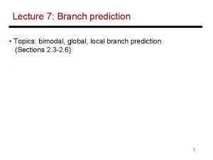 Bimodal predictor