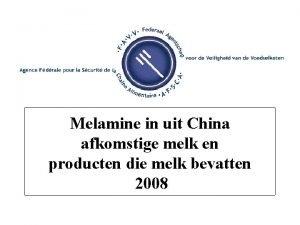 Melamine in uit China afkomstige melk en producten