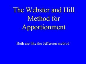 Webster apportionment method