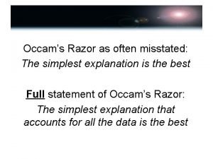 Ocams razor