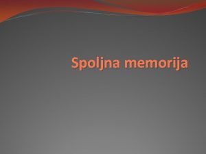 Spoljasnja memorija