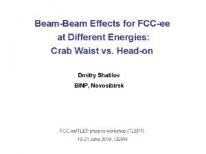 BeamBeam Effects for FCCee at Different Energies Crab