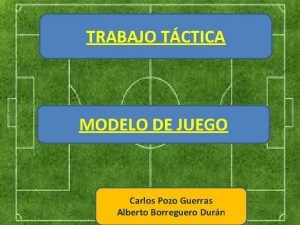 TRABAJO TCTICA MODELO DE JUEGO Carlos Pozo Guerras